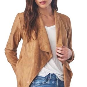 BB Dakota Nanette Faux Suede Drape Front Waterfall Jacket
